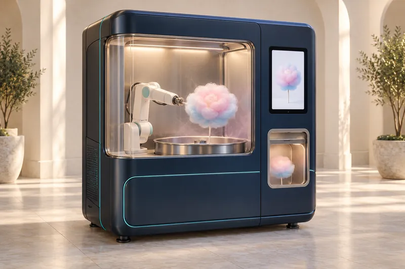 Concept visual illustrating robotic candyfloss