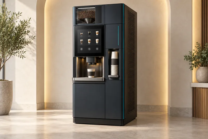 Concept visual illustrating coffee vending machines