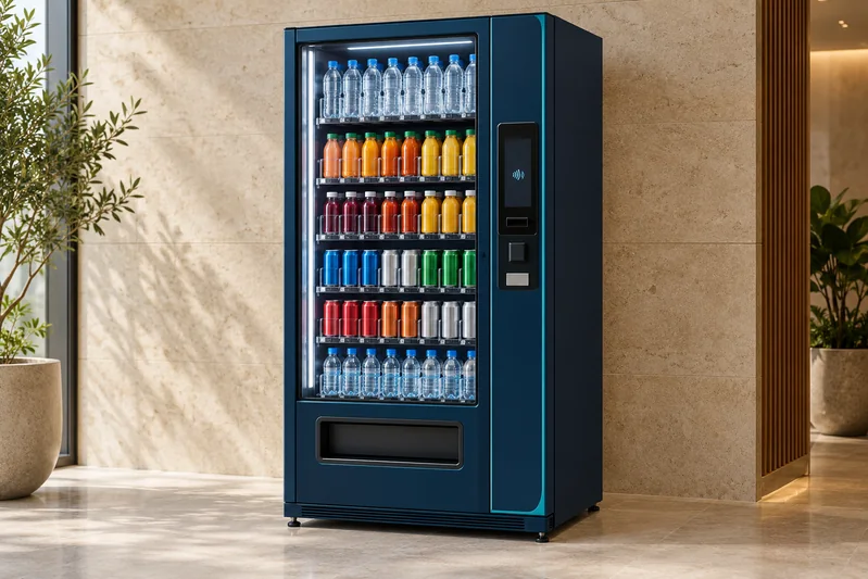 Concept visual illustrating cold drinks vending