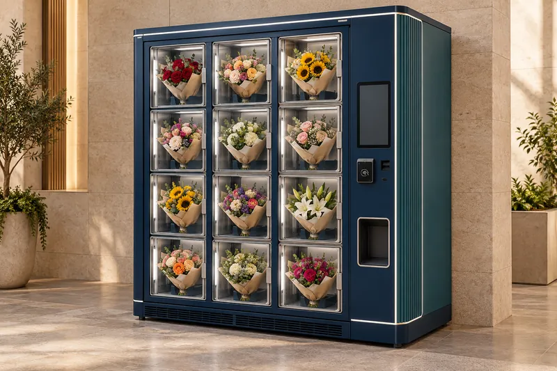 Concept visual illustrating fresh flower vending
