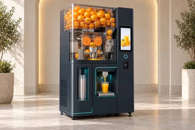 Concept visual illustrating fresh juice vending