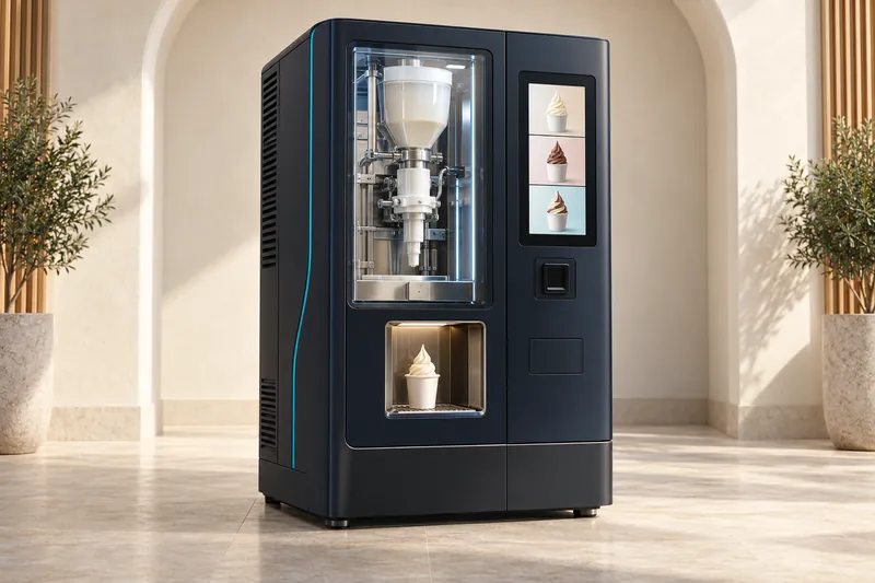 Concept visual illustrating ice cream vending