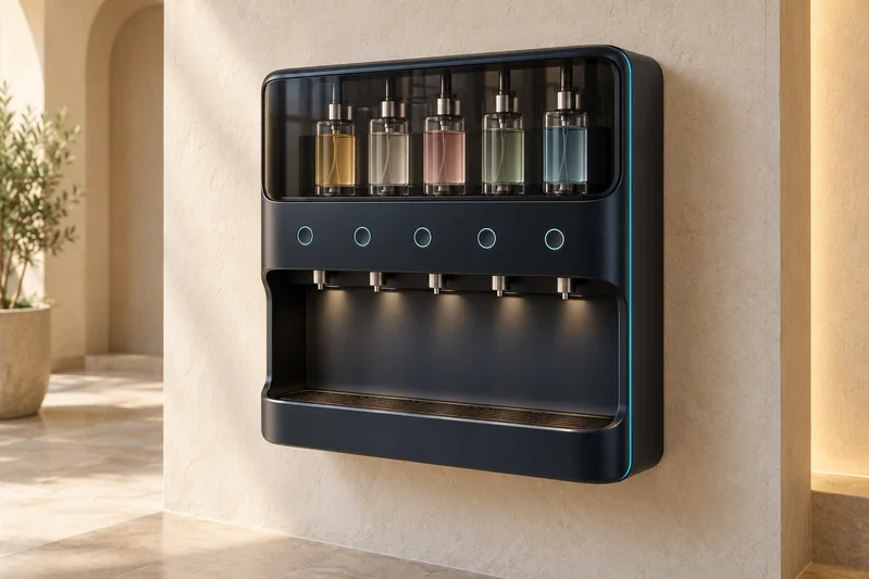 Concept visual illustrating perfume vending