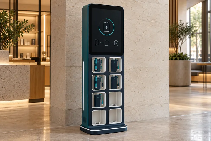Concept visual illustrating power bank rental & vending